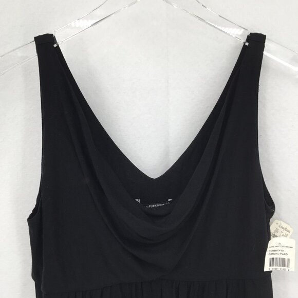 DVF Diane von Furstenberg Banded Fran plaid black tank cowl dress shift new 2 - Picture 2 of 6